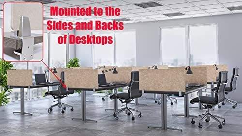 OBEX Panel Desk Mounted PET Privacy Screen, 18" x 36", Sand