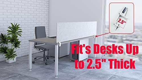 OBEX Panel Desk Mounted PET Privacy Screen, 24" x 42", Stone