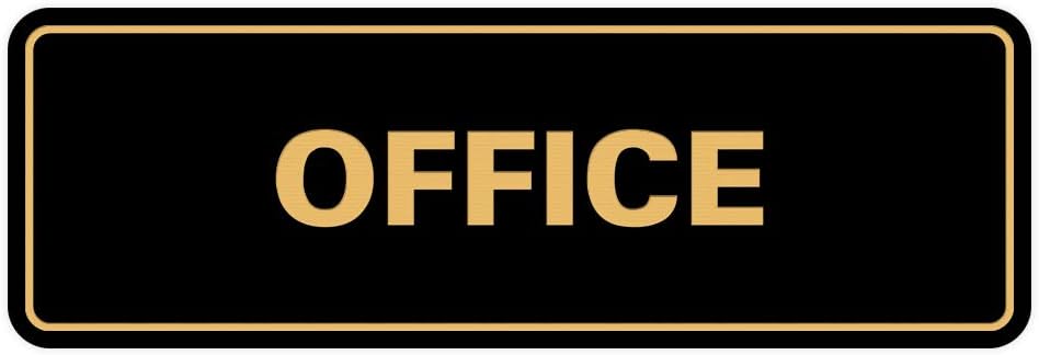 Signs ByLITA Standard Office Sign - Professional Business Signage - Easy to Install (Black Gold) - Medium 1 Pack