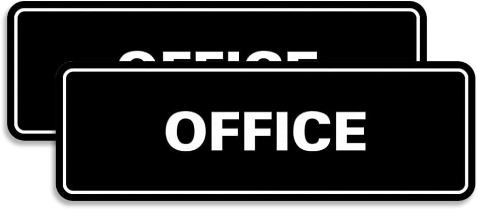 Signs ByLITA Standard Office Sign - Professional Business Signage - Easy to Install (Black) - Small 2 Pack