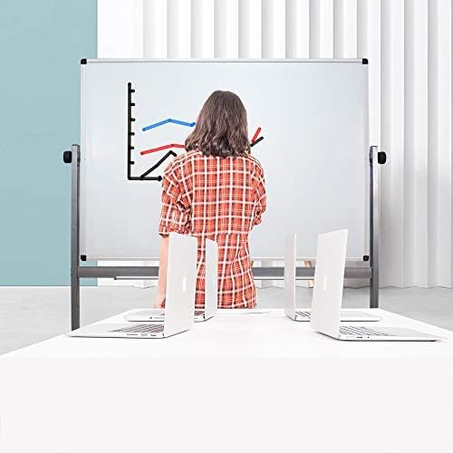 XIWODE 36x72 Large Magnetic Dry Erase Whiteboard with Stand - Double-Sided Freestanding Rolling Board, Flippable Design for Writing & Display, Silver Frame for Office, Classroom, Home