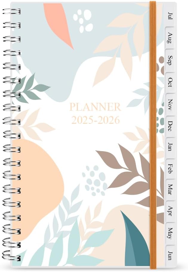 Pocket Planner 2025-2026, A6 Weekly Planner with Monthly Tabs, Run Jul 2025-Jun 2026, Elastic Closure, Twin-Wire Binding, Easy to Organize Your Daily Life, 3.75 x 6.75 In, 2025-2026 Pocket Planners