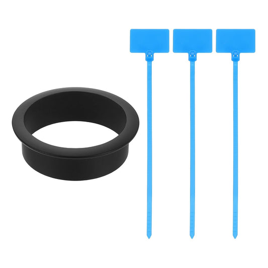 uxcell Desk Grommet, 2" (50mm) Zinc Alloy Cable Hole Cover Wire Cord Organizer with Marked Cable Ties for Home Office Desktop Wire, Black