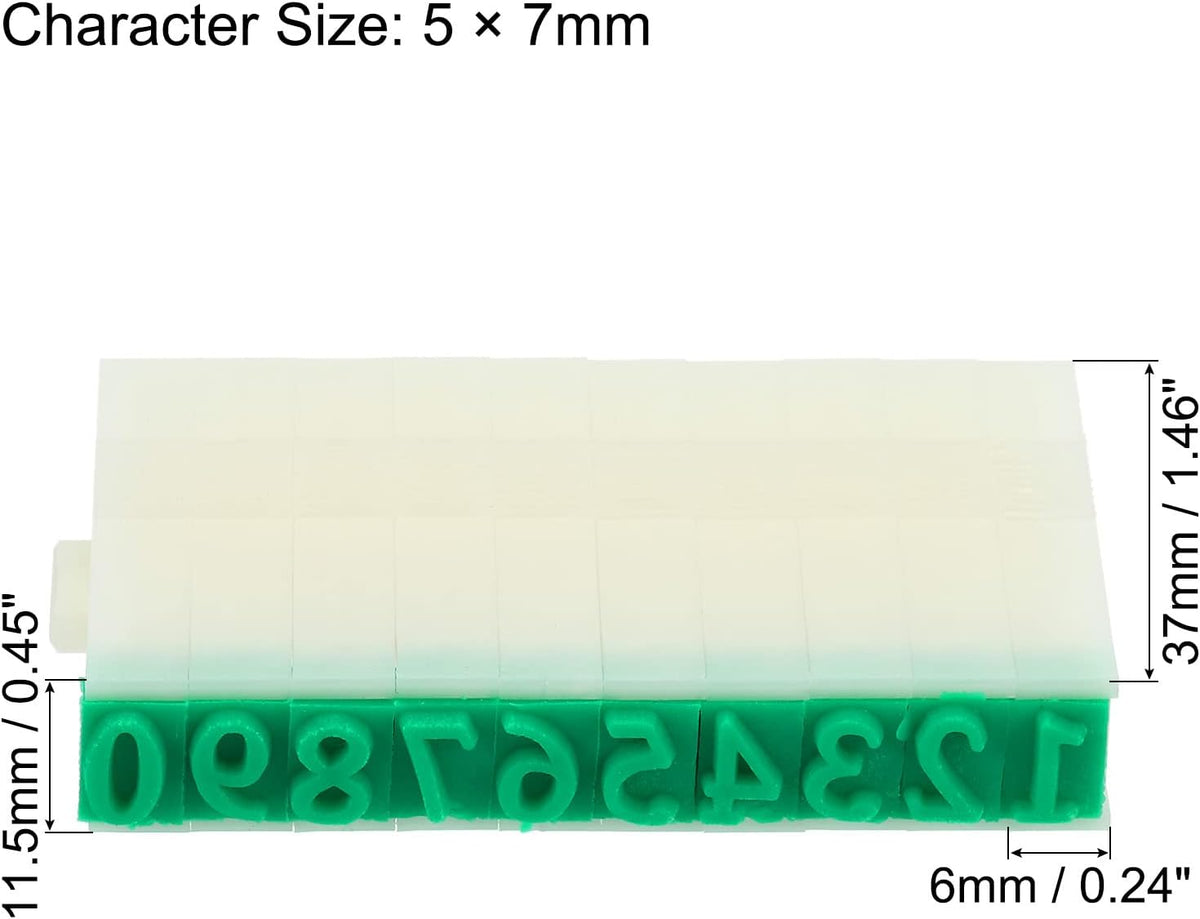 PATIKIL Detachable Number Stamp, 7mm Plastic 9 Digits Font Size 4 Numeral 0-9 Combination Set for Card Tag Scrapbook Craft Making Teaching