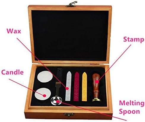 Alphabet D Wax Seal Stamp Wood Box Melting Spoon Candles Invitations Gift Cards Stationary Envelope Custom Logo Picture Wax Seal Sealing Stamp Wax Sticks Gift Kit