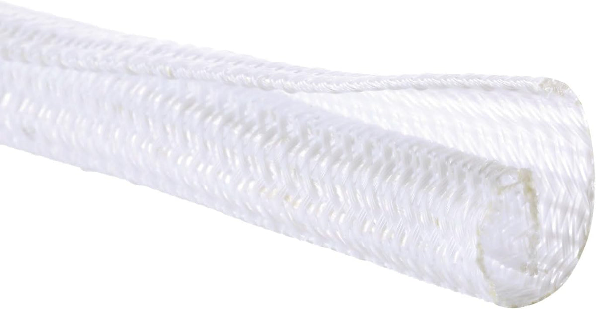 1/2 inch x 50ft Split Sleeve Wire Loom Tubing - Durable Cord Protector for USB, Power Cords, Audio/Video Cables | Chew-Proof Cable Sleeve to Protect Pets & Wires | Easy Installation, White