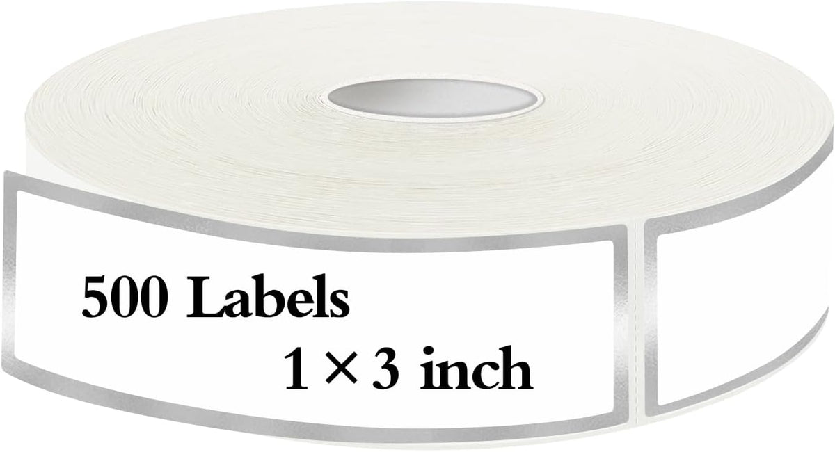 500 Silvery Border Removable Freezer Labels Water Oil Resistant with Perforation Line for Food Containers Jars Pantry Organization (Ink Quick-Dry，1” x 3”)