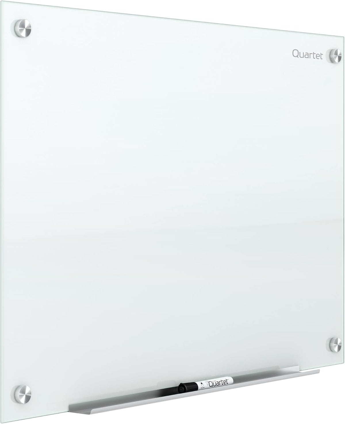 Quartet Non-Magnetic Glass Dry Erase White Board, 72"W x 48"H Whiteboard, Infinity Frameless Mounting, White Surface (G7248NMW)