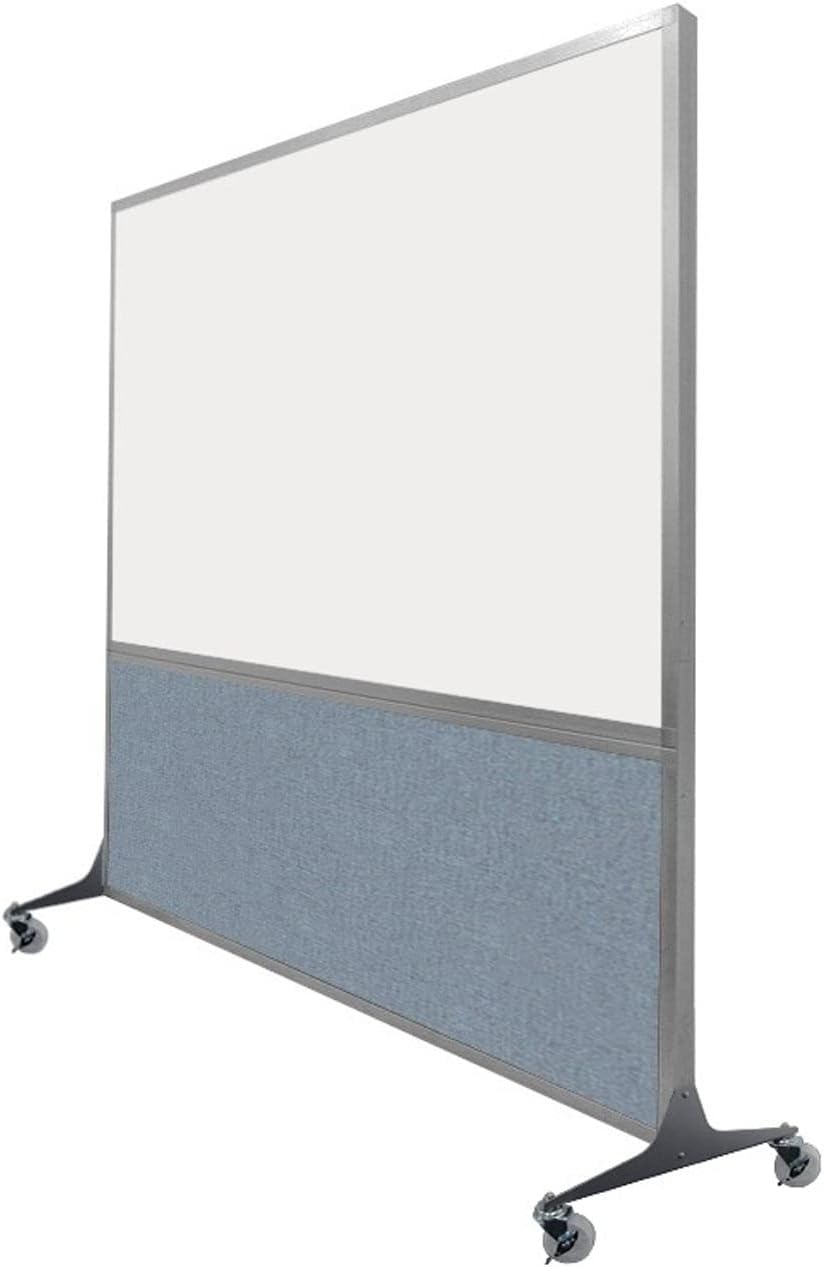 DivideWrite Mobile Whiteboard | Double Sided Dry Erase Board | Portable Office Cubicle Partition | Display for Classrooms, Conference Rooms, Meeting Areas and More | Charcoal Gray 6' Wide X 6' Tall