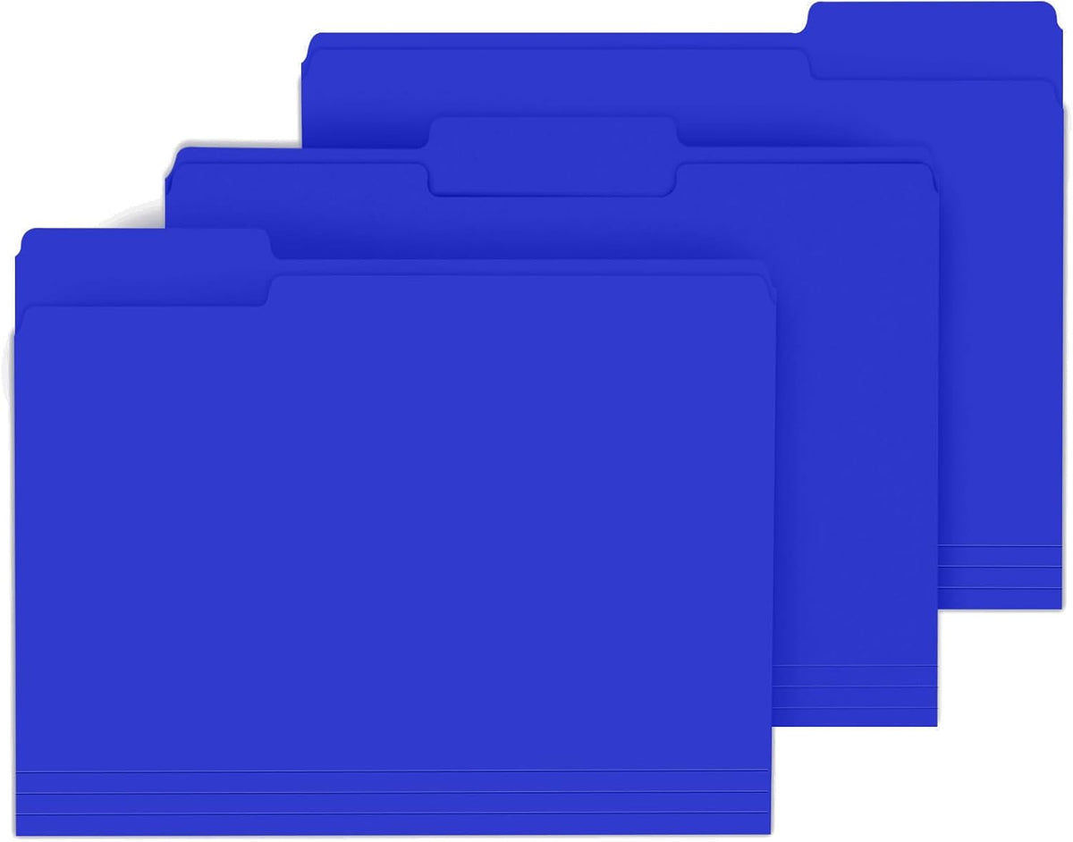 File Folder, PANDRI 120 Pack File Folder, 1/3 Cut Tab, Letter Size, Filing Folder for Office School Business, Royal Blue