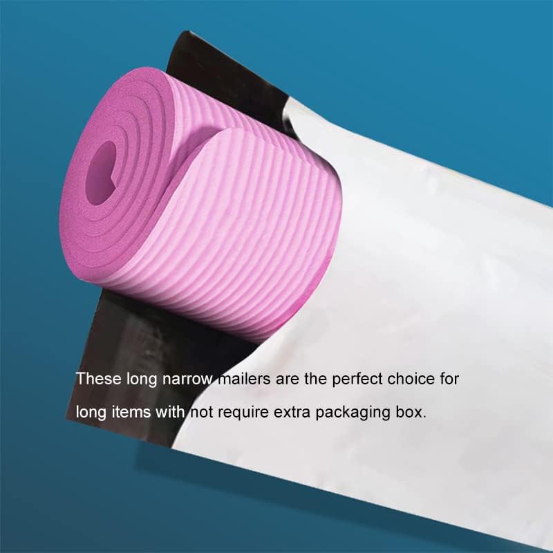 6x30 Inches Long Poly Mailers 100 Pack, Long Shipping Bags White Envelopes Packaging for Unique Narrow Items Mailing