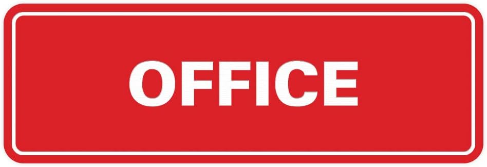 Signs ByLITA Standard Office Sign - Professional Business Signage - Easy to Install (Red) - Large 1 Pack