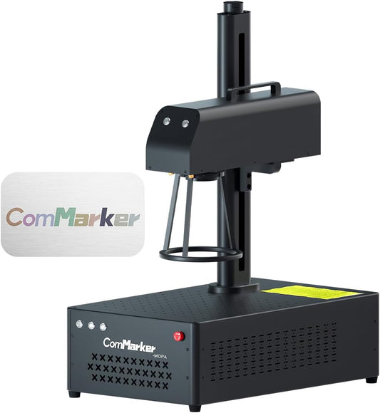 ComMarker B4 30W JPT Mopa Fiber Laser Engraving Machine,Support Lightburn Laser Engraver with 2Lens and L Protective Shield,2in1 Desktop Handheld Color Marking Machine for Stainless Steel,Ring,Tumbler