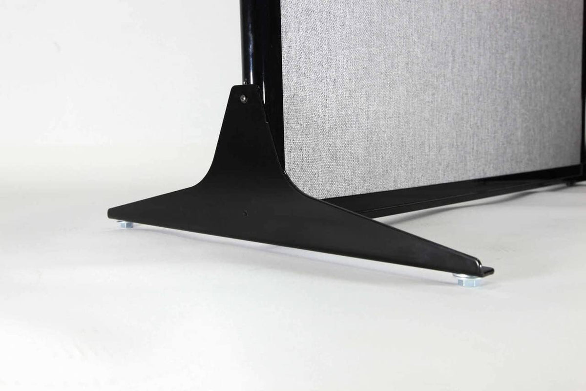 Versare Office Workstation Screen | Portable Wall Divider | Modern Cubicle | Freestanding Privacy Screen | Flexible Work Space | 1 Panel | 33" Wide x 70" Tall Dark Gray SoundSorb Panels with Window