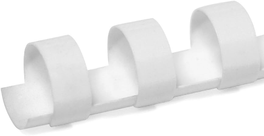 TruBind 13mm (1/2 in.) Comb Binding Spines | 11 in. Length for Letter Size or Smaller Projects | Standard 19-Ring Rectangular Holes | White | 80 Sheet Binding Capacity | 100 Pack