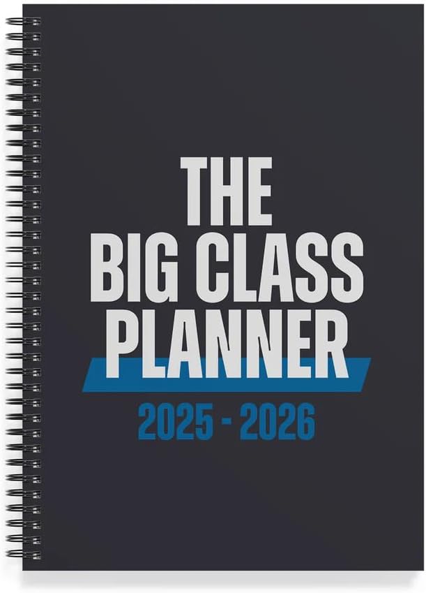 The Big Class Academic Planner 2025-2026 – Large & Portable 11x14 Foldable Design – Dry-Erase, Marker Included – 48 Pages with Note Sections & Labels, for Students, Teachers, Parents