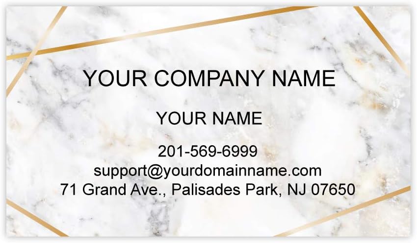 Custom Premium Business Cards 100 pcs Full color - Printed on 16pt(350gsm) or14pt (308gsm) Classic matte paper, Made in The USA (Marble Line)