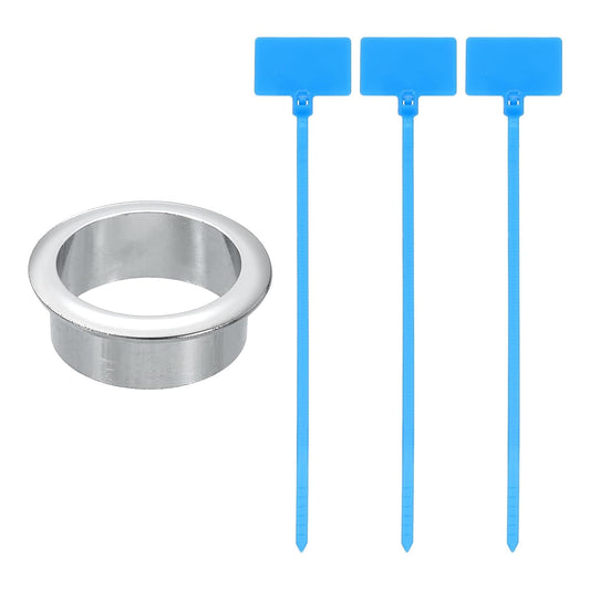 uxcell Desk Grommet, 1-3/8" (35mm) Zinc Alloy Cable Hole Cover Wire Cord Organizer with Marked Cable Ties for Home Office Desktop Wire, Silver Tone