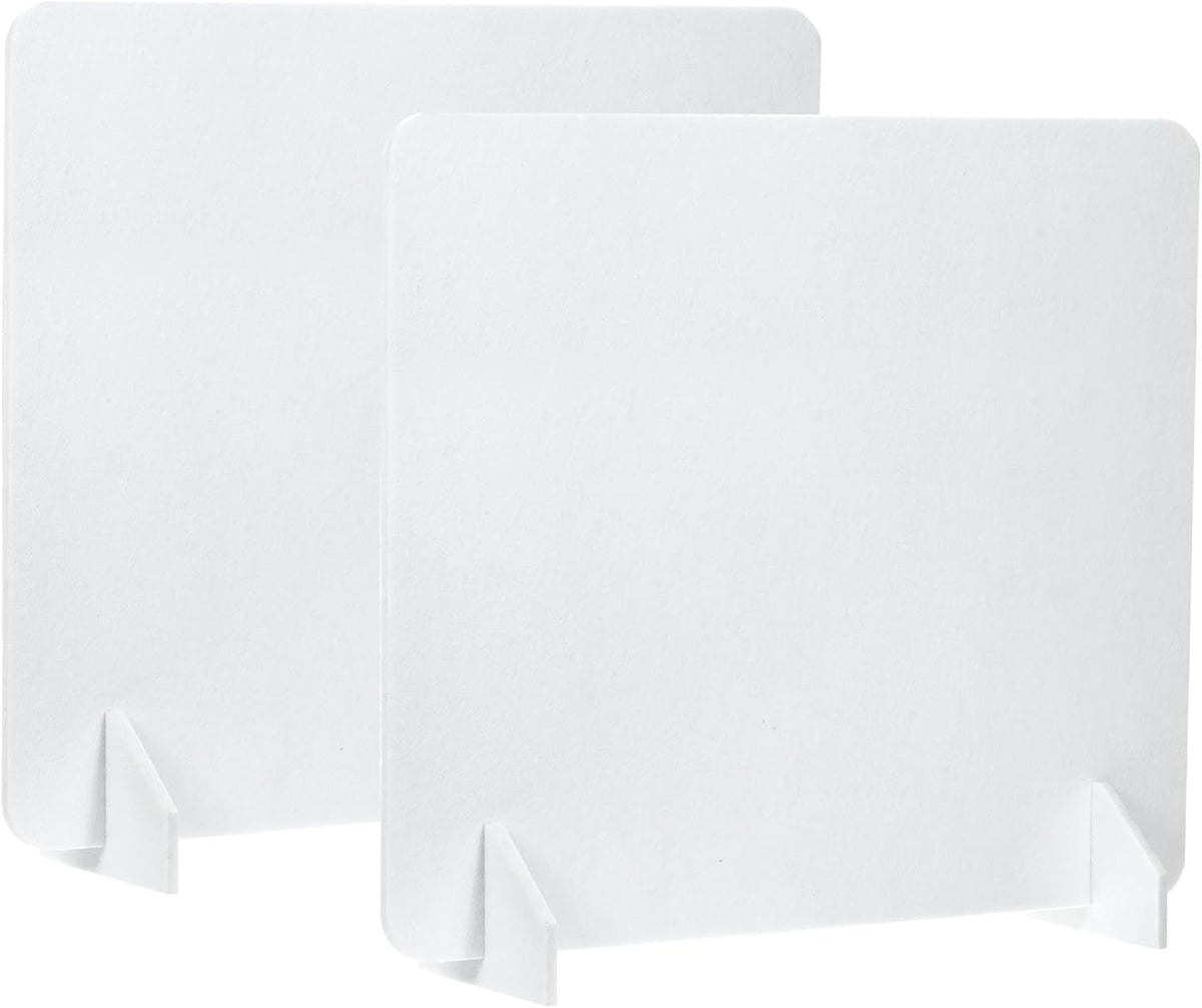PATIKIL Desk Divider, 2 Set 24 x 24 Inch Acoustic Freestanding Desk Divider Desk Privacy Panel with 4 Pcs Support Feet for Library Office Workstation, White