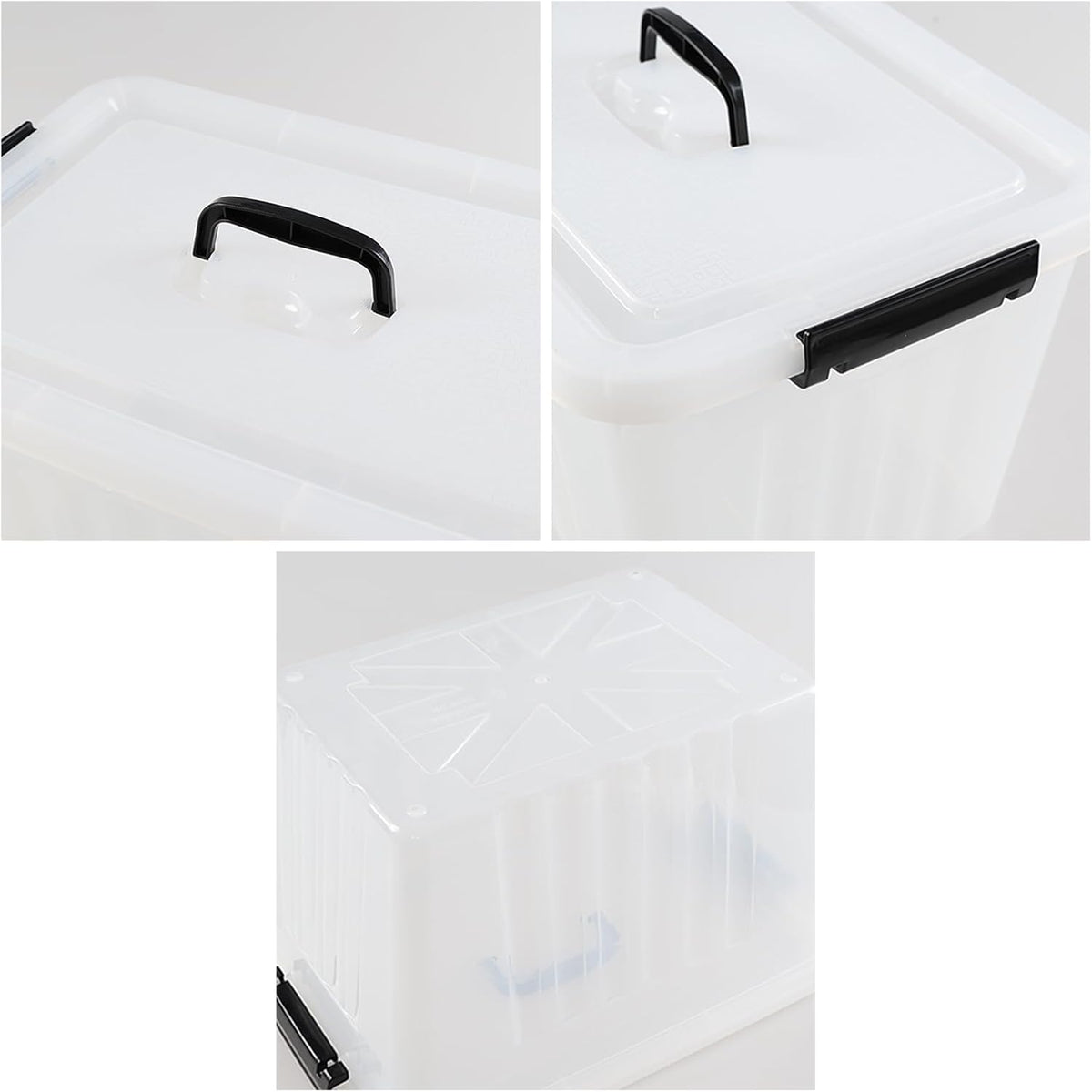 Asking 18 L Clear Plastic Storage Box with Handle, 4-Pack