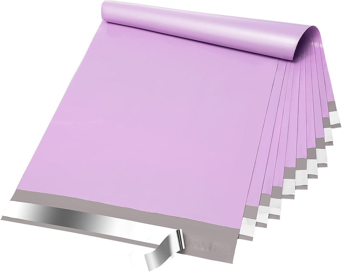 Fuxury Poly Mailers 12x15.5Inch 100 Pcs, Waterproof Shipping Bags for Clothing, Strong Adhesive Shipping Envelopes for Small Business Suppliers, Self Seal Mailers Poly Bags Mailing Envelopes Purple