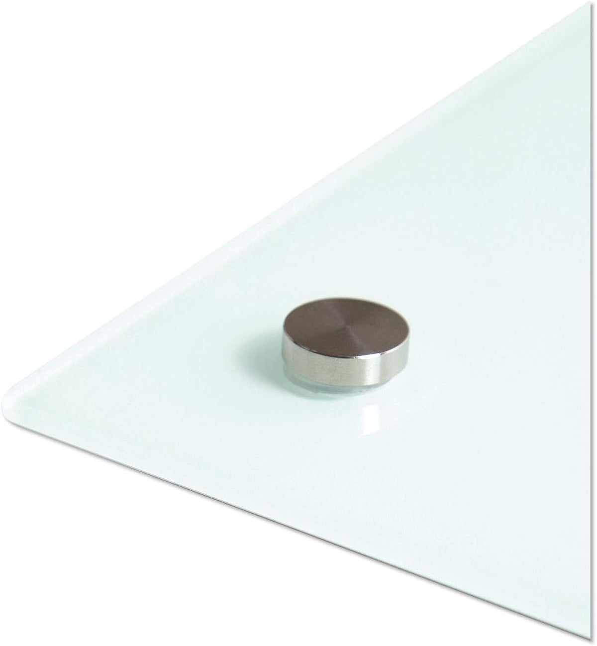 U Brands Magnetic Glass Dry Erase Board, Office Supplies, White, with Eraser, Markers, Magnet, 18” Tray, 5mm, 48” x 72”