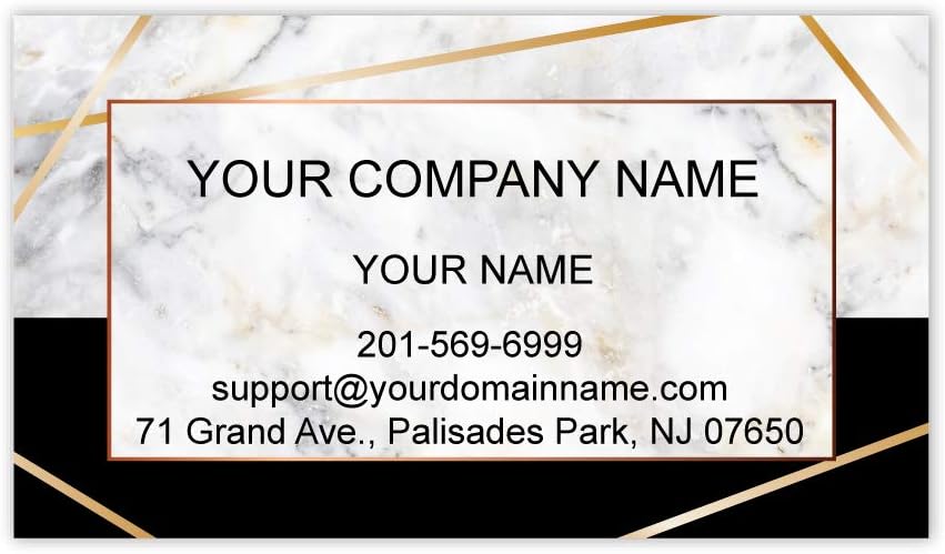 Custom Premium Business Cards 100 pcs Full color - Printed on 16pt(350gsm) or14pt (308gsm) Classic matte paper, Made in The USA (Marble Half)