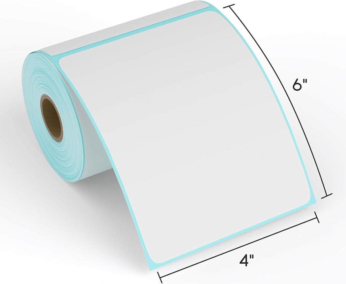 Thermal Labels 4x6 Roll - 500 Labels, Industrial Labels Direct Thermal Perforated Postage Shipping Label for Rollo, Zebra, MUNBYN and Polono Thermal Printer (NOT for DYMO)