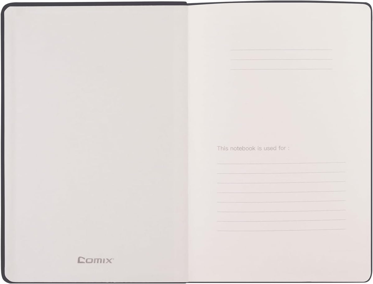Comix Lined Journal Notebook for Women Men, Journaling Notebooks for Office School Home, 240 Pages, 5.5" x 8.3", College Ruled, A5, Hardcover, Black
