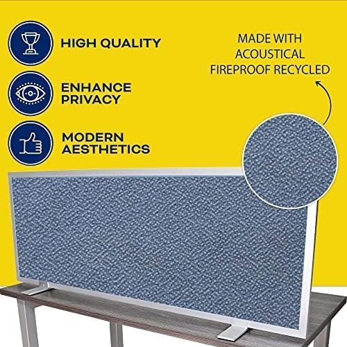 OBEX Acoustical Free Standing Privacy Screen, Cubicle Accessories Desk Privacy Panel, Desk Dividers for Office, Office Furniture Partitions Portable Sound Proof Dividers, 12" x 48", Twilight