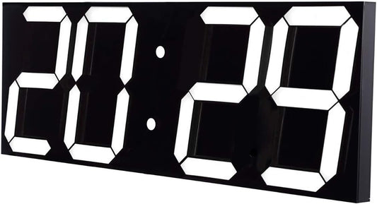 Goetland 18 inch Oversized Digital Wall Clock LED Modern Large Display Temperaturer Multi Functional Remote Control 4-Digit for Kitchen Office Living Room Classroom Single White