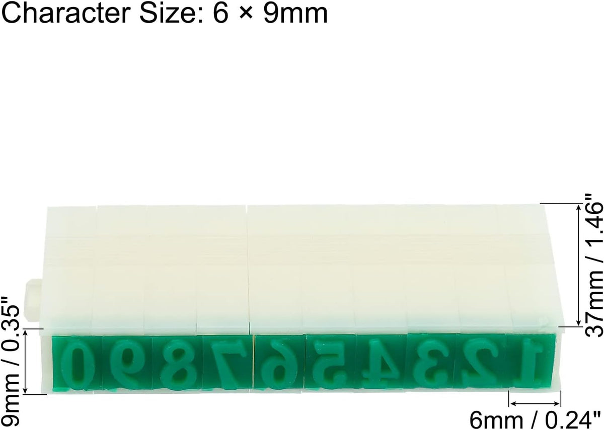 PATIKIL Detachable Number Stamp, 9mm Plastic 9 Digits Font Size 3 Numeral 0-9 Combination Set for Card Tag Scrapbook Craft Making Teaching
