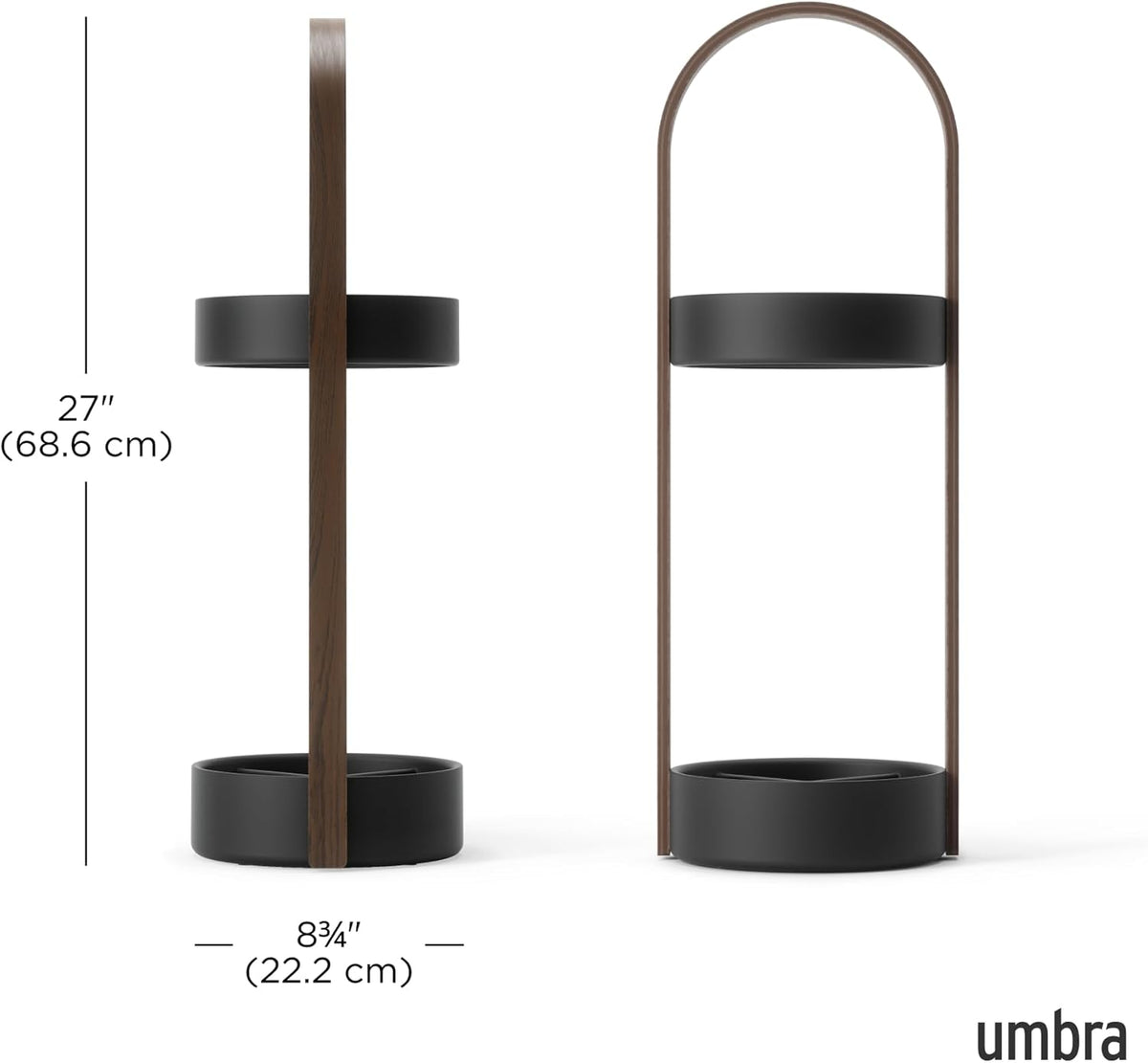 Umbra Space Saving Hub Umbrella Stand, Black/Walnut