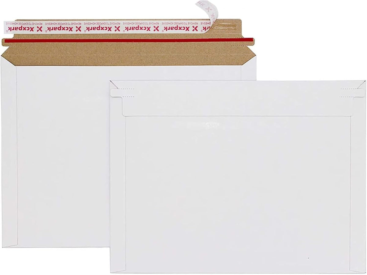 25 Pack Rigid Mailers, 9.5x12.5 inches Self Seal Photo Document Mailers Premium Cardboard Keep Flat Envelopes for Photos Pictures Papers Files CD