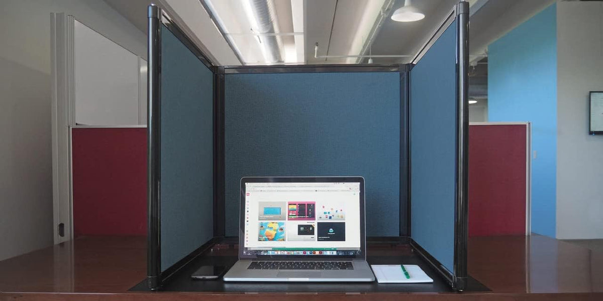 Versare Folding Tabletop Display | 3-Panel Partition | Lightweight Portable Workspace Divider | Cloud Gray 78" x 36"