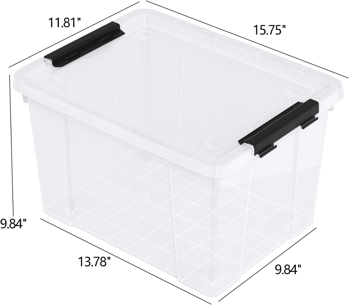 22 Quart Stackable Plastic Storage Bins with Lids and Latching Buckles, 4 Pack Tubs Boxes Organizing, Clear