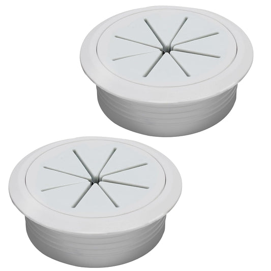 Desk Grommet 2" (50 mm), Desk Hole Cover for Cables Grey, Cable Grommet ABS Plastic, Desk Hole Grommet for Office and Home Table Cable, Detachable & Flexible Cable Cord Organizer-2 Pcs