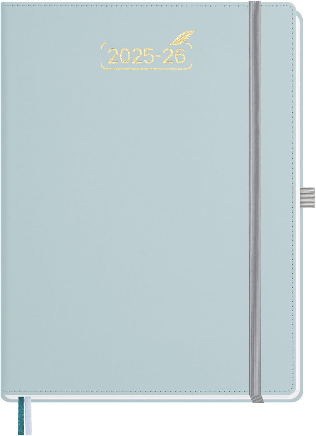 BEZEND Weekly Planner 2025-2026 with 2 Columns, 8.5" x 11" Academic Calendar 18 Months (Jul 25-Dec 26) Life Work Appointment Book with Monthly Tab, PU Leather Hardcover - Dutch Blue