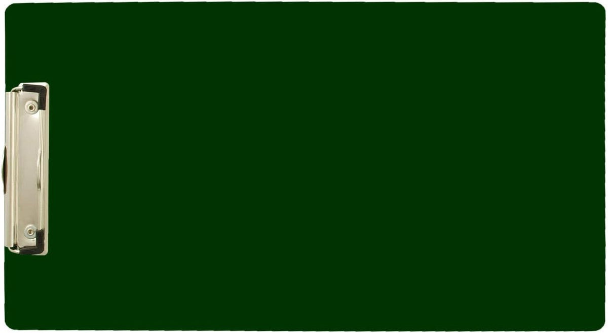 8.5x14 Clipboard Acrylic Panel Featuring a Low Profile Clip Green