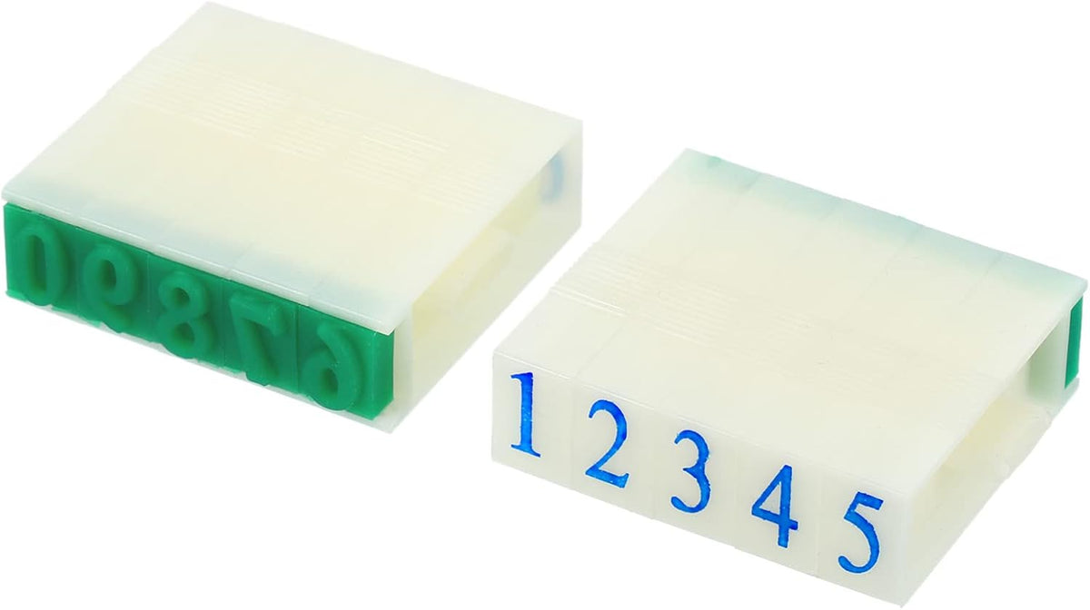 PATIKIL Detachable Number Stamp, 9mm Plastic 9 Digits Font Size 3 Numeral 0-9 Combination Set for Card Tag Scrapbook Craft Making Teaching