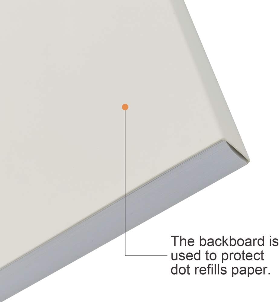 Unpunched Refills Paper, Letter Size Loose Leaf Paper for Ring Binder/Discbound Notebook Planner Inserts, 100 Sheets/200 Pages, White, Dot Grid, 8.5 X 11 Inch