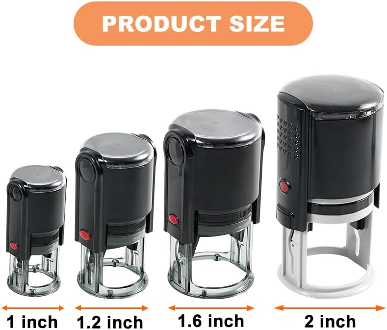 Custom Logo Stamp Personalized Image Self-Inking Stamper - Custom Business Logo Text - Different Sizes - 5 Ink Color Options