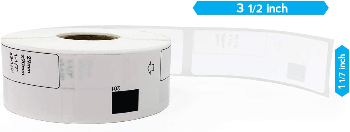 Buhbo Compatible Refill Replacement Label for Brother DK-1201 1-1/7" x 3-1/2" for Address and Barcodes (8 Pack / 400 Labels Per Roll)