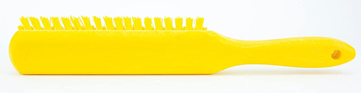 SPARTA Handheld Soft Counter Brush 8 Inch Bristle Span, Multi-Use Dust Brush with 5 Inch Handle for Tables, Countertops, and Delicate Surfaces, Polyester, Yellow