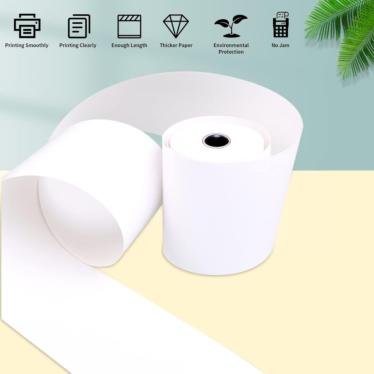 Jayard 3-1/8''x119' Thermal Paper Rolls for Credit Card - Cash Register Rolls - Premium Register Tape Pos Thermal Printer Paper (10 Rolls)