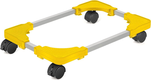 Liitrton Mobile CPU Stand, Adjustable Computer Tower Stand with 4 Locking Casters,Ventilated PC Stand for Floor with Multiple Colors, Fits Most PC Tower Under Desk Stand for Office Gamers (Yellow)