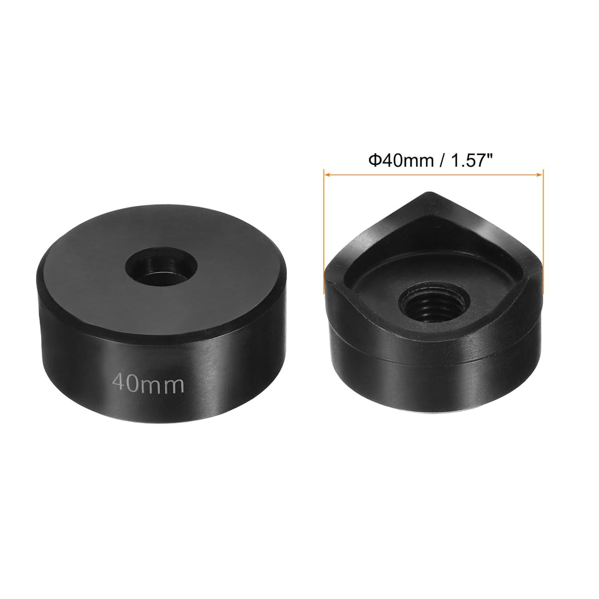 HARFINGTON Sheet Metal Punch Hole Punch 40mm Bearing Steel Precise Cutting Manual Knockout Kit with External Hex Shank for Metal Steel Plate Sink Stainless Steel, Black