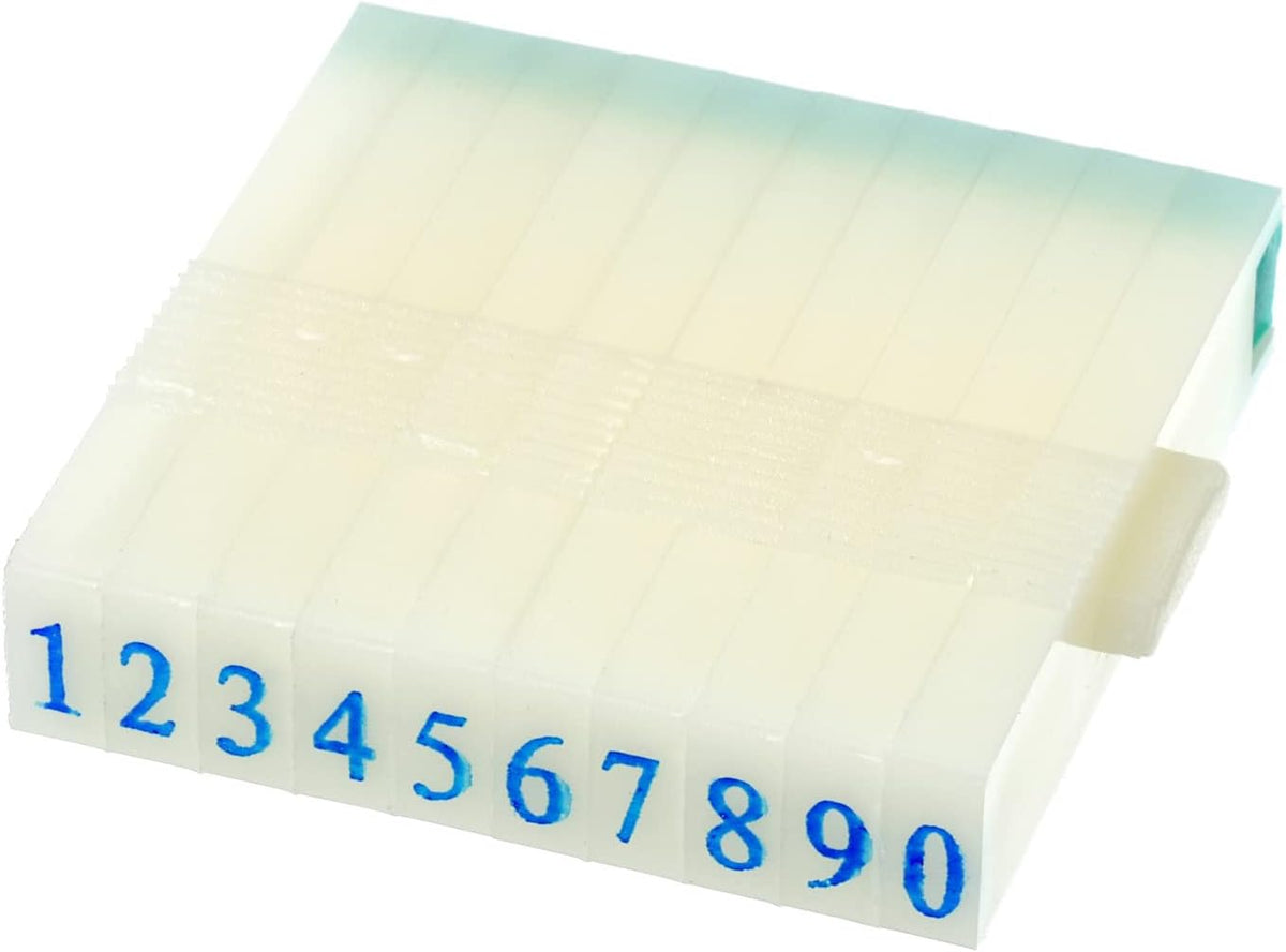 PATIKIL Detachable Number Stamp, 4mm Plastic 9 Digits Font Size 6 Numeral 0-9 Combination Set for Card Tag Scrapbook Craft Making Teaching