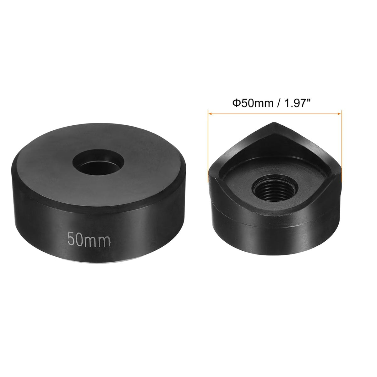 HARFINGTON Sheet Metal Punch Hole Punch 50mm Bearing Steel Precise Cutting Manual Knockout Punch Kit for Metal Steel Plate Sink Stainless Steel, Black