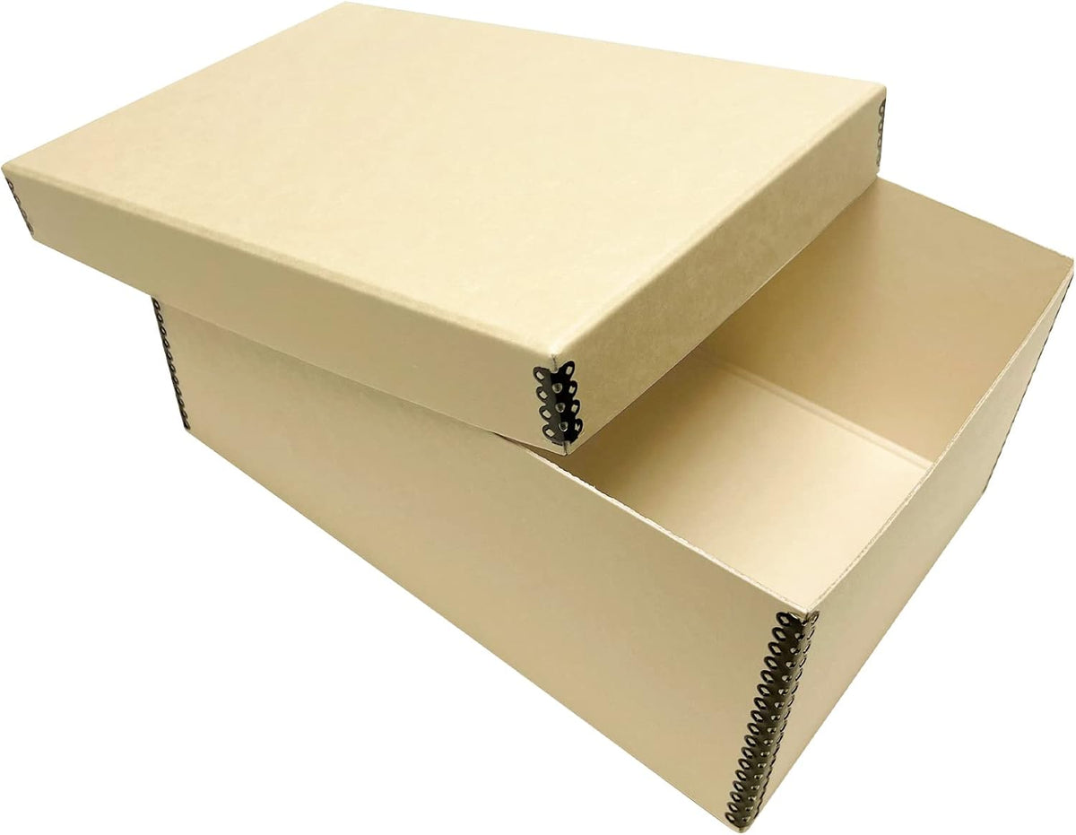 Lineco Photo Card Box, Museum-Quality Archival Storage, Acid-Free with Removable Lid, Bulk Storage for Negatives, Prints, Films, Photos, Snapshot, 5x8x12 Inches, Tan